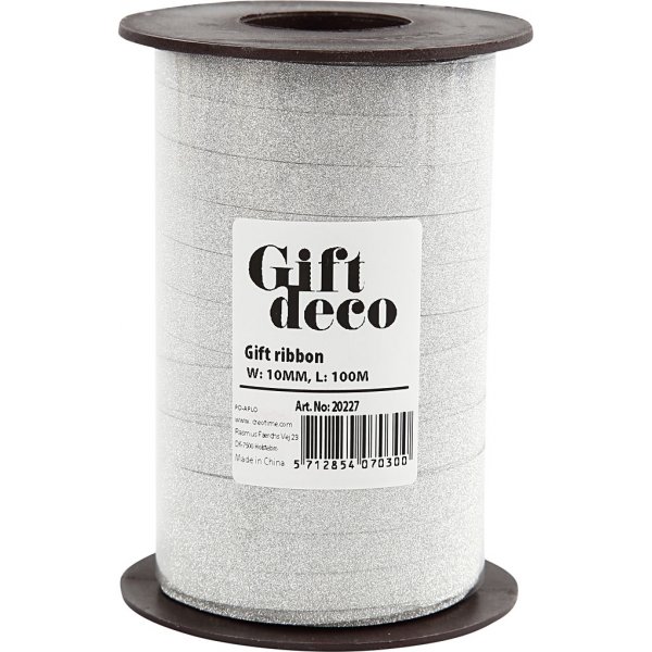 Geschenkkordel - Silber - Glitzer - 100 m