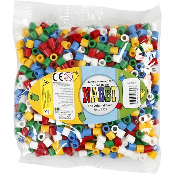 NABBI Rhrenperlen - Jumbo 1000 Stck - Standardfarben