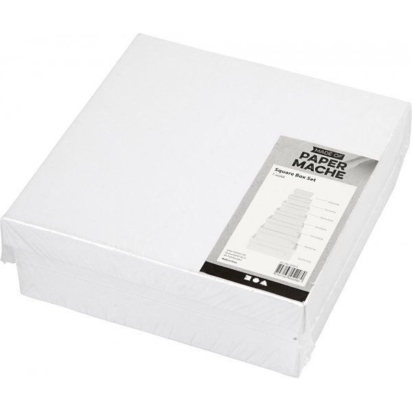 Quadratische Boxen - wei - 7 Stk