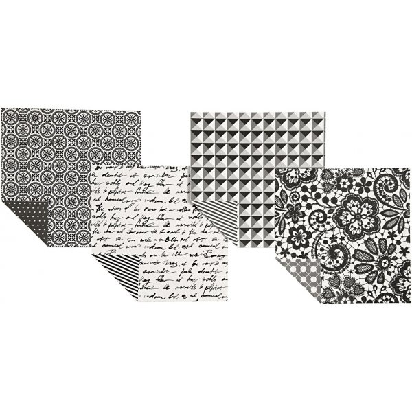 Origami-Papier - schwarz/wei - 15 x 15 cm - 50 Blatt