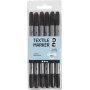 Textilmarker - schwarz - 6 Stk