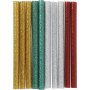 Klebestifte fr Mini-Klebepistole - Gold - Grn - Rot - Silber - Glitzer - L10 cm - 10 Stk