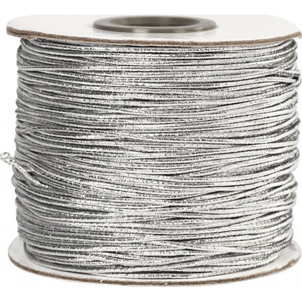 Elastische Kordel 1 mm - Silbermetallic - 100 m