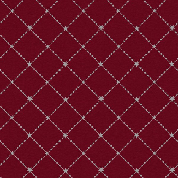 Gemustertes Wachstuch 140 cm - Graue Quadrate auf Rot