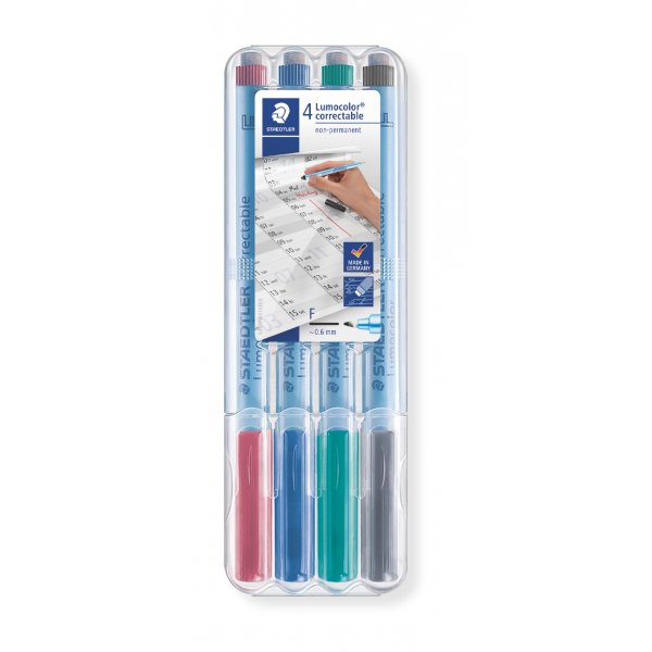 Markierstift lschbar Lumocolor 0,6 mm - 4 Farben