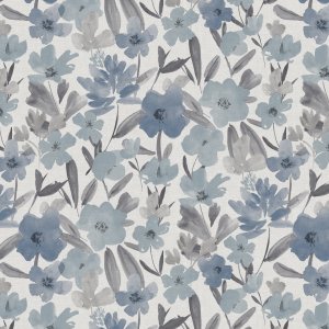 Wachstuch PVC Blume - Blau Wachstuch PVC Blume - Blau