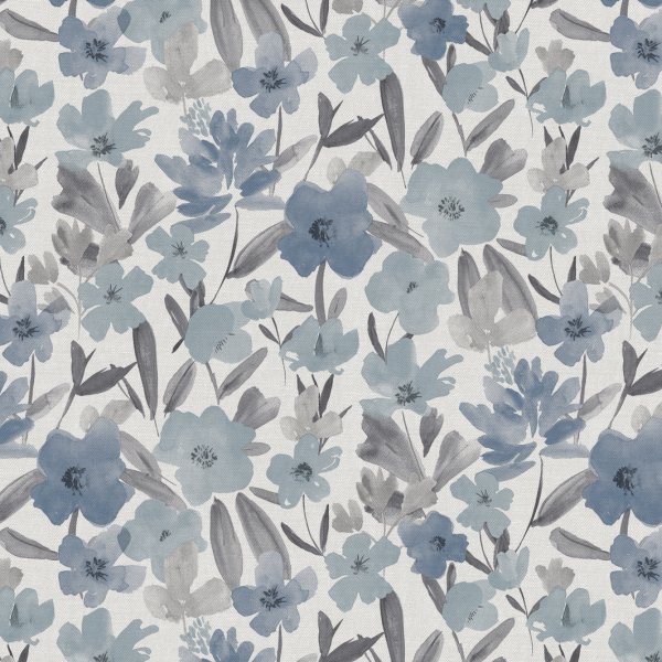 Wachstuch PVC Blume - Blau
