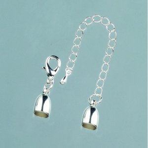 Endstück ø 6 mm - silberfarben 1 Stk. mit Kette Endstück ø 6 mm - silberfarben 1 Stk. mit Kette