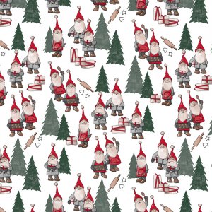 Wachstuch PVC Weihnachtsmänner - etc. Weiß Wachstuch PVC Weihnachtsmänner - etc. Weiß