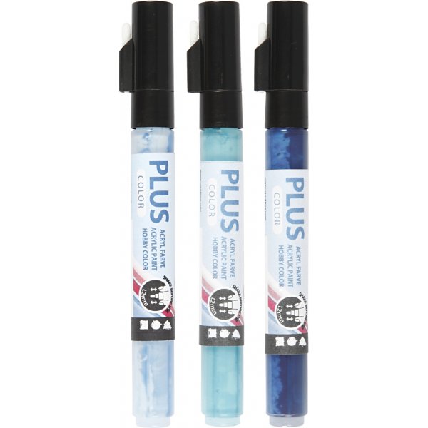 Plus Color Marker - Himmelblau - Marineblau - Trkis - 3 Stk
