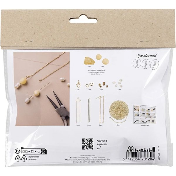 Mini-DIY-Kit Schmuck, Halsketten und Armbänder mit Honigcalcit Mini-DIY-Kit Schmuck, Halsketten und Armbänder mit Honigcalcit
