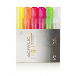 Montana Acryl-Marker-Set - 2 mm, 6 Stifte - Fluor Montana Acryl-Marker-Set - 2 mm, 6 Stifte - Fluor