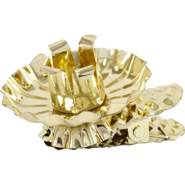 Lichtclips - vergoldet - 40 mm - 8 Stk