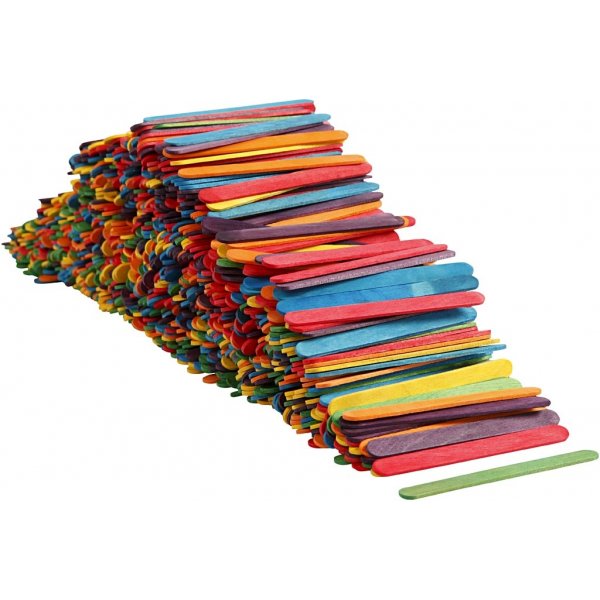 Holzstäbchen - gemischte Farben - 1000 Stk Holzstäbchen - gemischte Farben - 1000 Stk