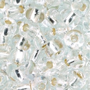 Rocailleperlen ø 5,5 mm - Silber 17 g mit Silber unterlegt Rocailleperlen ø 5,5 mm - Silber 17 g mit Silber unterlegt