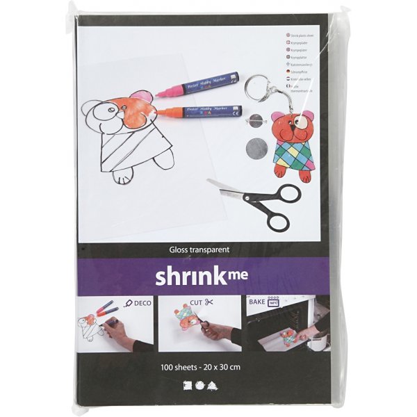 Schrumpffolie - Glnzend transparent - 100 Blatt