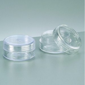 Kunststoffbehälter ø 3,8 cm x 2,0 cm - glasklar rund, Schraubverschluss Kunststoffbehälter ø 3,8 cm x 2,0 cm - glasklar rund, Schraubverschluss