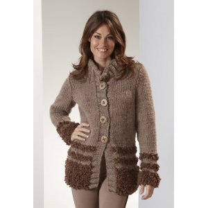 Strickanleitung - Strickjacke mit Fellstreifen Strickanleitung - Strickjacke mit Fellstreifen