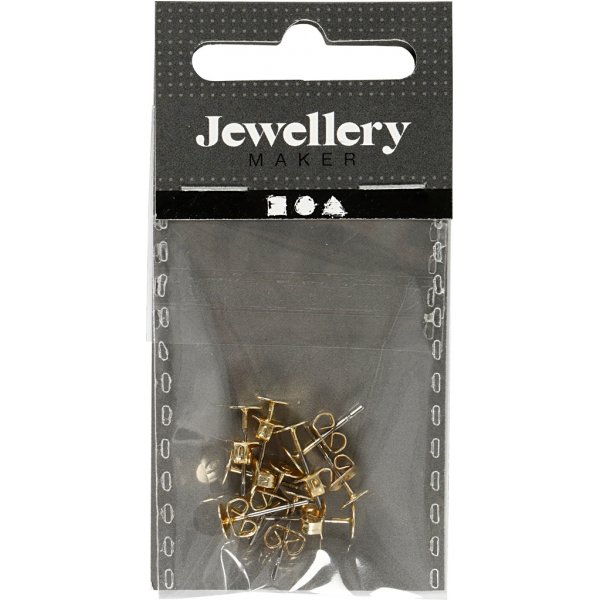 Ohrstecker mit Plttchen - vergoldet - 10 Stk