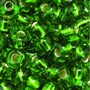 Rocailleperlen ø 5,5 mm - halbgrün 17 g versilbert Rocailleperlen ø 5,5 mm - halbgrün 17 g versilbert