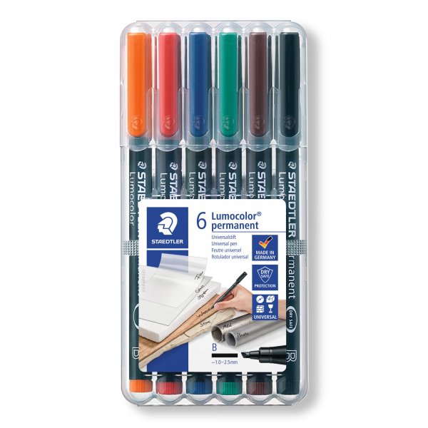 OH Pen Lumocolor Permanent 1-2,5 mm - 6 Stifte