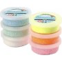 Foam Clay - Pastellfarben - Glitzer - 6 x 14 g