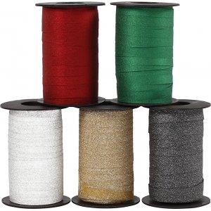 Geschenkkordel - gemischte Farben - Glitzer - 5 x 100 m Geschenkkordel - gemischte Farben - Glitzer - 5 x 100 m