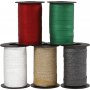 Geschenkkordel - gemischte Farben - Glitzer - 5 x 100 m