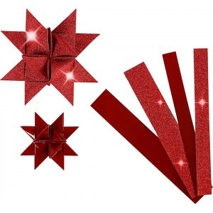 Sternstreifen - Rot - Glitzer, Lack - Ø6,5+11,5 cm - 40 Streifen Sternstreifen - Rot - Glitzer, Lack - Ø6,5+11,5 cm - 40 Streifen