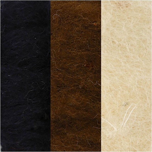 Kardierte Wolle - 3 x 10 g