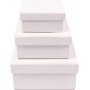 Papierbox, quadratisch, 10x10x4, 8x8x3,5, 9x8x3, 3 Stk