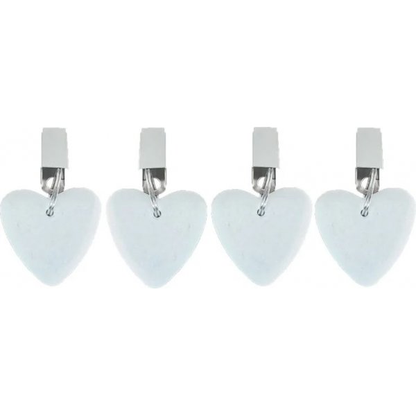 Stoffbeschwerer Herz wei 4er-Pack