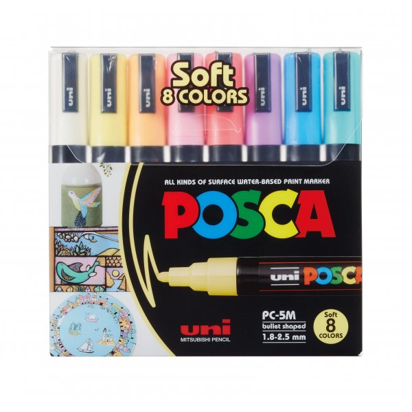 Uni Posca PC-5M - 8 sanfte Farben