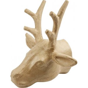 Hirschtrophäe aus Pappmaché Hirschtrophäe aus Pappmaché