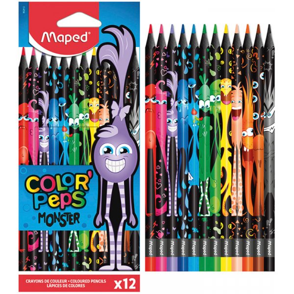 Buntstiftset - Maped - Monster 12 Bleistifte