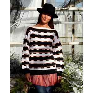 Strickanleitung - Gemusterter Damenpullover (mit Minibommel) Strickanleitung - Gemusterter Damenpullover (mit Minibommel)
