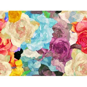 Gemusterter Jersey 145 cm - Aquarellrosen Gemusterter Jersey 145 cm - Aquarellrosen