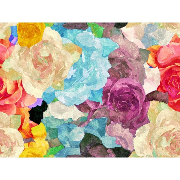 Gemusterter Jersey 145 cm - Aquarellrosen
