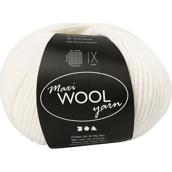 Wollgarn - gebrochenes Wei - 100 g