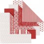 Origamipapier - rot/wei - 15 x 15 cm - 50 Blatt