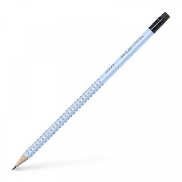 Bleistift - Faber-Castell - Grip 2001 mit Radierspitze B - Himmelblau