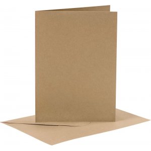 Karten und Umschläge - Natur - 11,5 x 16,5 cm - 6 Sets Karten und Umschläge - Natur - 11,5 x 16,5 cm - 6 Sets