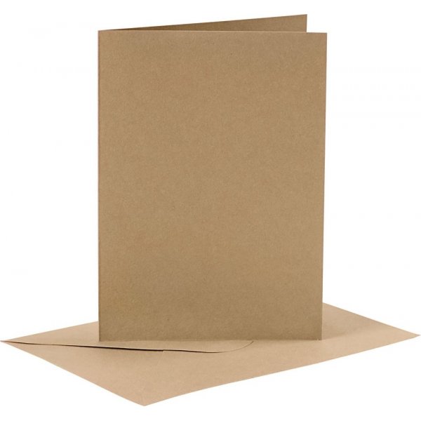 Karten und Umschlge - Natur - 11,5 x 16,5 cm - 6 Sets