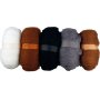 Kardierte Wolle - natur - 5 x 100 g