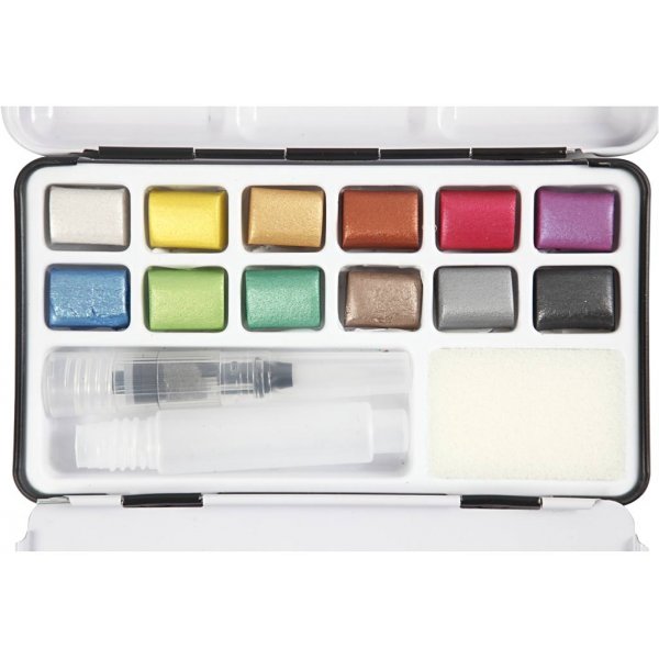 Art Aqua Aquarellfarben - Metallicfarben - 12 Stk