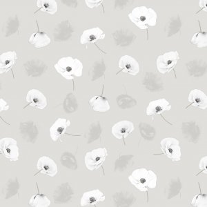 Wachstuch PVC Mohn - Grau Wachstuch PVC Mohn - Grau