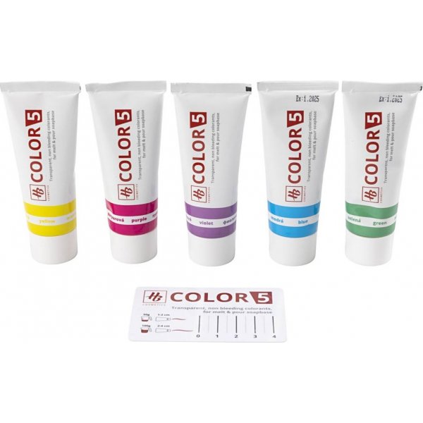 Seifenfarbe - gemischte Farben - 5 x 30 g
