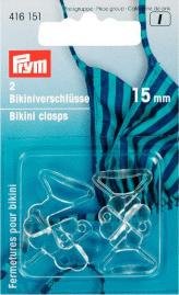 Schnallen für Bikini/Schärpe, transparenter Kunststoff, vierblättriges Kleeblatt, 15 mm, 2 Stk Schnallen für Bikini/Schärpe, transparenter Kunststoff, vierblättriges Kleeblatt, 15 mm, 2 Stk