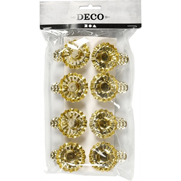 Lichtclips - vergoldet - 40 mm - 8 Stk