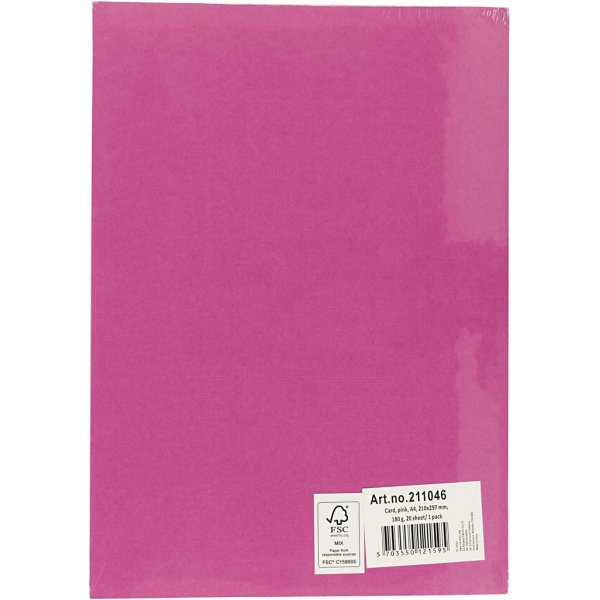 Farbiger Karton - rosa - A4 - 180 g - 20 Blatt Farbiger Karton - rosa - A4 - 180 g - 20 Blatt